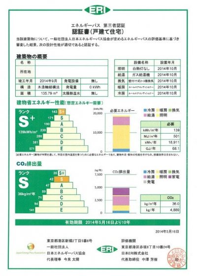 エネルギーパス証明書オモテ